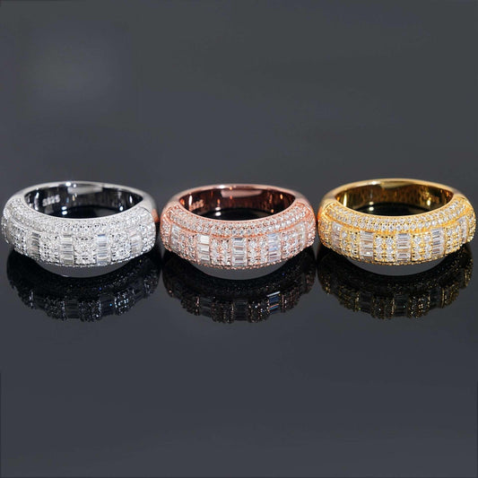 D-Color VVS Moissanite Half-Eternity Ring | S925 Silver Unisex Fashion Jewelry - CaratixJewelry