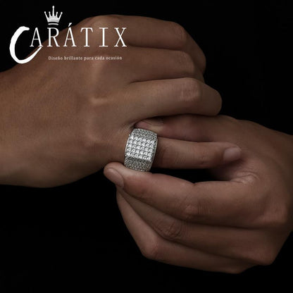 CARÁTIX Micro-Inlaid Zircon Ring | Real Electroplated High Quality Hip Hop Jewelry for Men