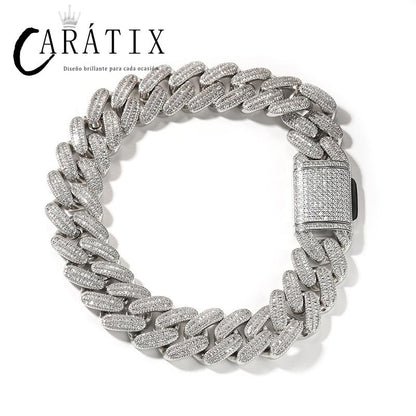 CARÁTIX 26mm Big Round Cuban Link Chain Necklace – Iced Out CZ Hip Hop Jewelry for Men & Women