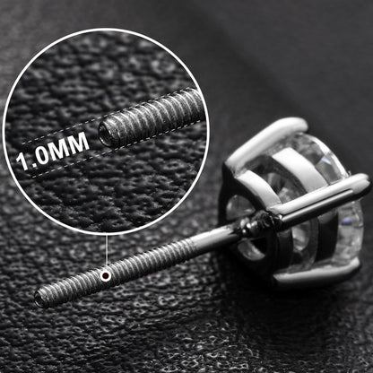 9mm Sterling Silver VVS Lab Diamond Hip Hop Bling Earrings