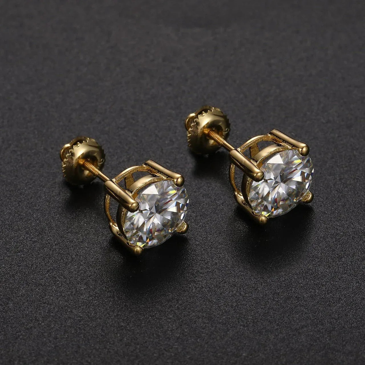 9mm Sterling Silver VVS Lab Hip Hop Bling Earrings - CaratixJewelry