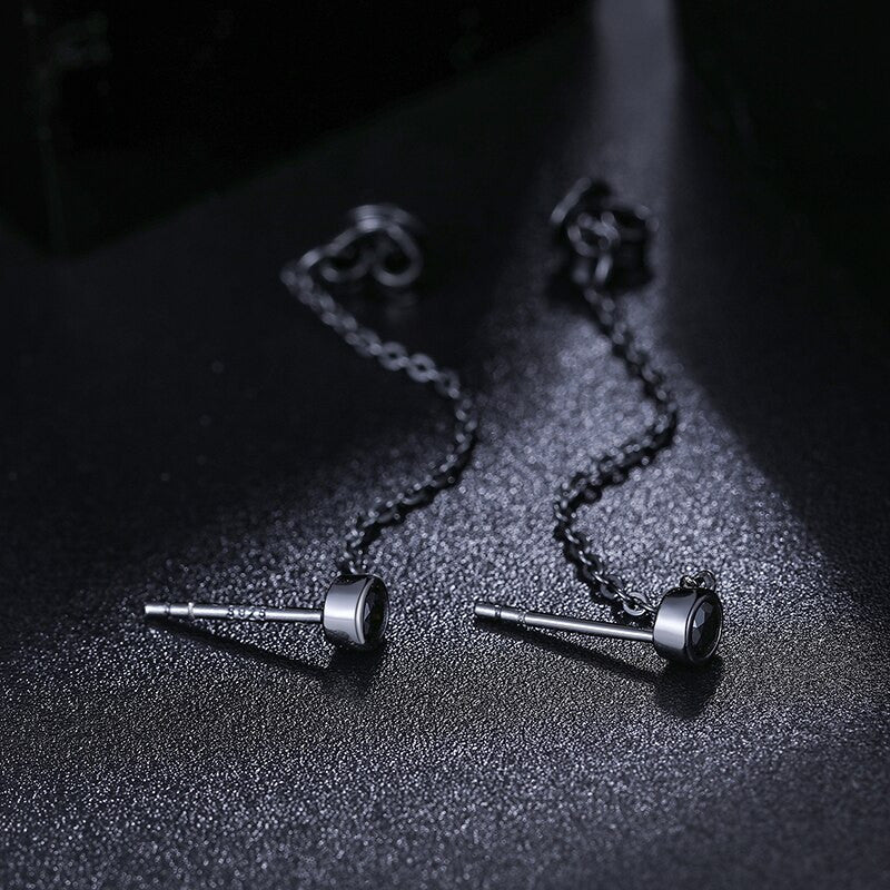 Black Iced D Color VVS Diamond Tassel Style 925 Silver Hip Hop Earrings – Bold Iced Jewelry