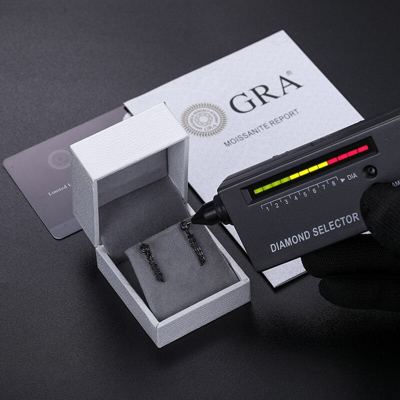 Black Iced D Color VVS Diamond Tassel Style 925 Silver Hip Hop Earrings – Bold Iced Jewelry