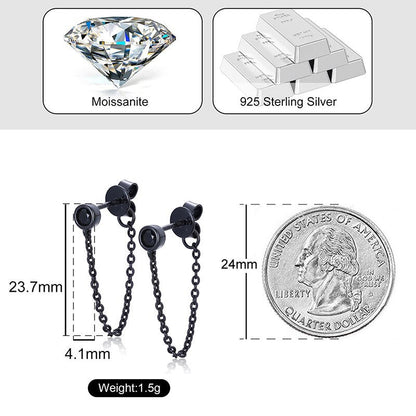 Black Iced D Color VVS Diamond Tassel Style 925 Silver Hip Hop Earrings – Bold Iced Jewelry