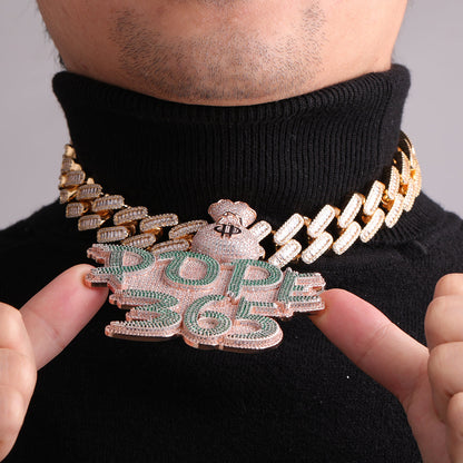 Money Bag Bail Two Tone Solid Iced Out Personalized Custom Name Necklace Pendant - Luxury Custom Jewelry