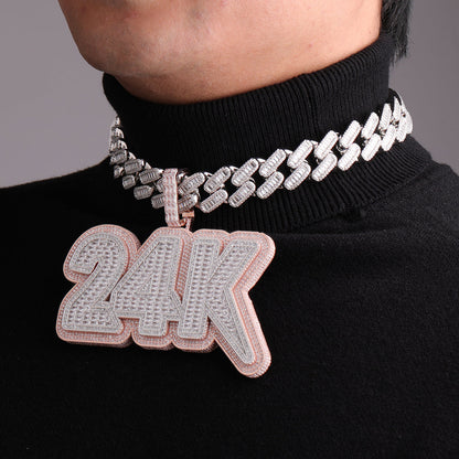Collar con colgante personalizado con nombre personalizado y dos capas de diseño Lux