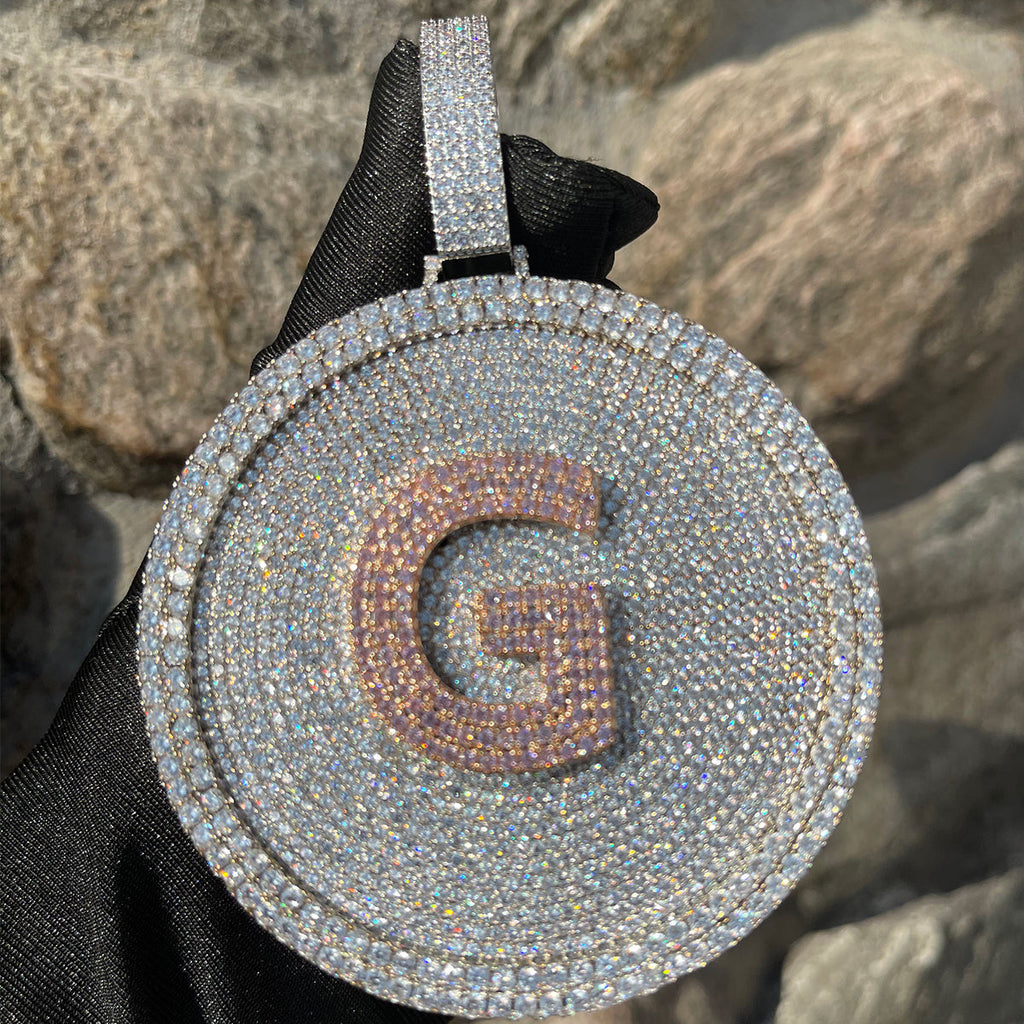 Disc Edition Iced Out Personalized Custom Name Necklace Pendant