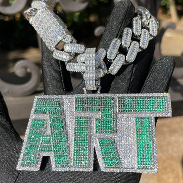 Art Iced Out Personalized Custom Name Necklace Pendant - Luxury Custom Jewelry - CaratixJewelry