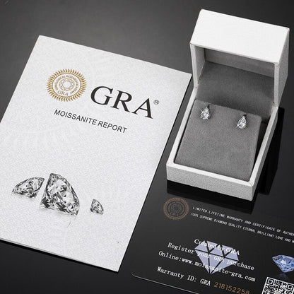 Ladies VVS Diamond Teardrop 925 Sterling Silver Push Back Earrings