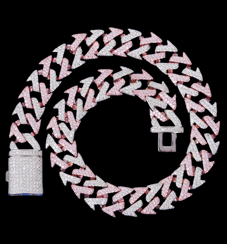 15MM Lightning Link Iced Out Diamond Necklace Chain – Luxury Hip Hop Jewelry for Men & Women