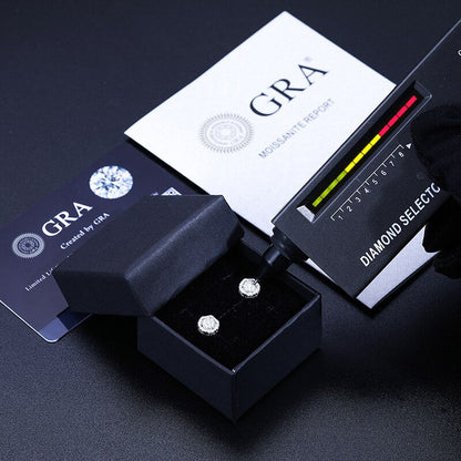 Genuine VVS Diamond Cluster Solid 925 Sterling Silver Iced Bling Out Hip Hop Earrings – Statement Jewelry