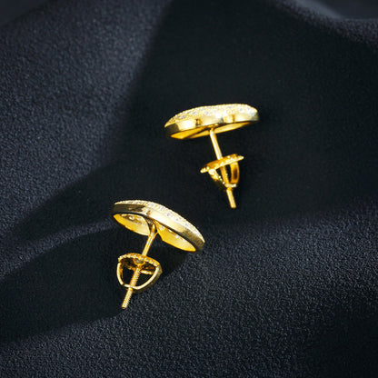 Luxury Lab Diamond .925 Sterling Silver Heart Bling Hip Hop Earrings