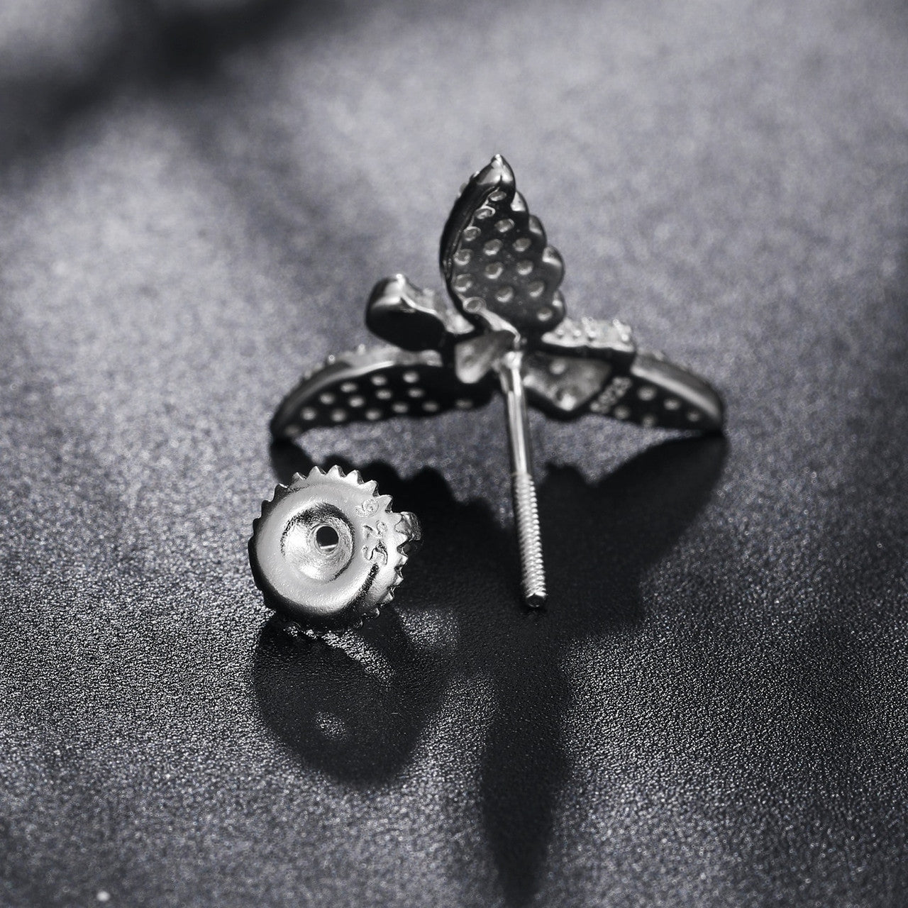 18K Gold 925 Solid Silver Guardian Angel VVS Diamond Bling Earrings – Hip Hop Jewelry