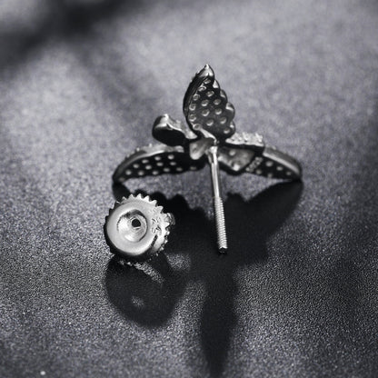 18K Gold 925 Solid Silver Guardian Angel VVS Diamond Bling Earrings – Hip Hop Jewelry