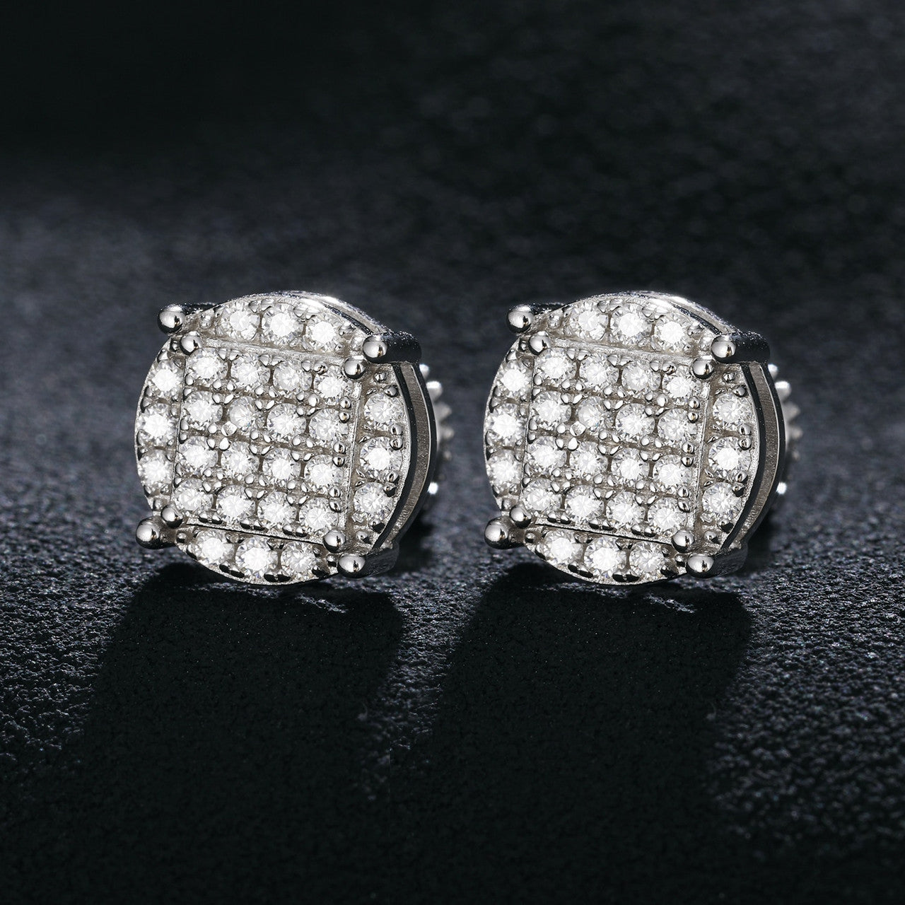 Men's Classic Total Ice 18k Gold Over 925 Silver Lab Diamond Earrings