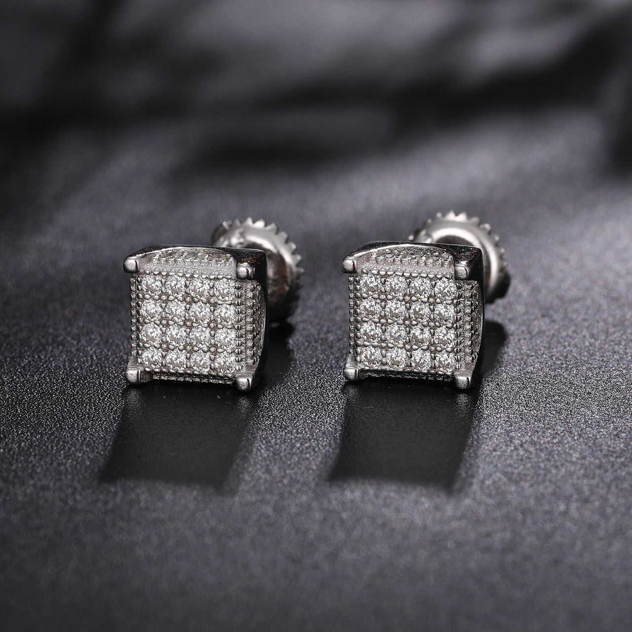 Flooded Ice 3D Cube Genuine VVS Diamond 925 Solid Silver Hip Hop Bling Earrings – Iced Out Jewelry