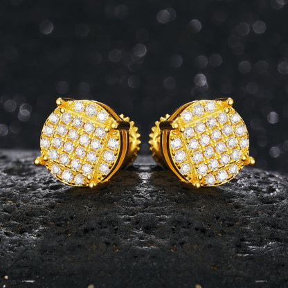 Men's Classic Total Ice 18k Gold Over 925 Silver Lab Diamond Earrings