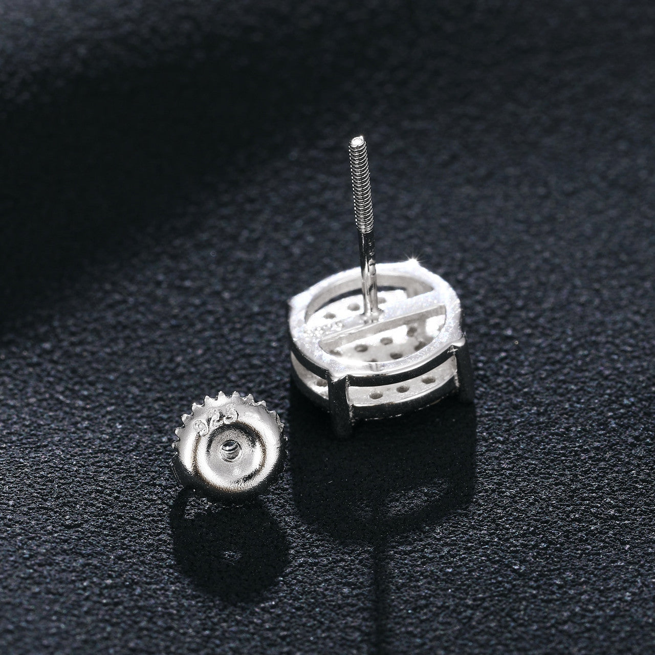 Men's Classic Total Ice 18k Gold Over 925 Silver Lab Diamond Earrings