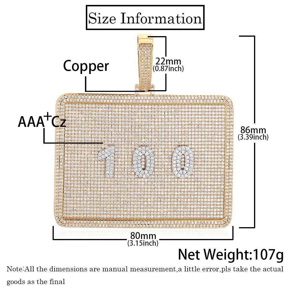 Custom Rectangular Letter Pendant Necklace with Zircon Stones for Men | Caratix Jewelry - CaratixJewelry