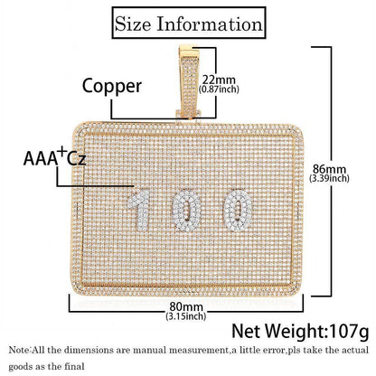 Custom Rectangular Letter Pendant Necklace with Zircon Stones for Men | Caratix Jewelry - CaratixJewelry