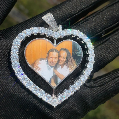 Heart Photo Locket Pendant | Custom Picture Replaceable Necklace - CaratixJewelry