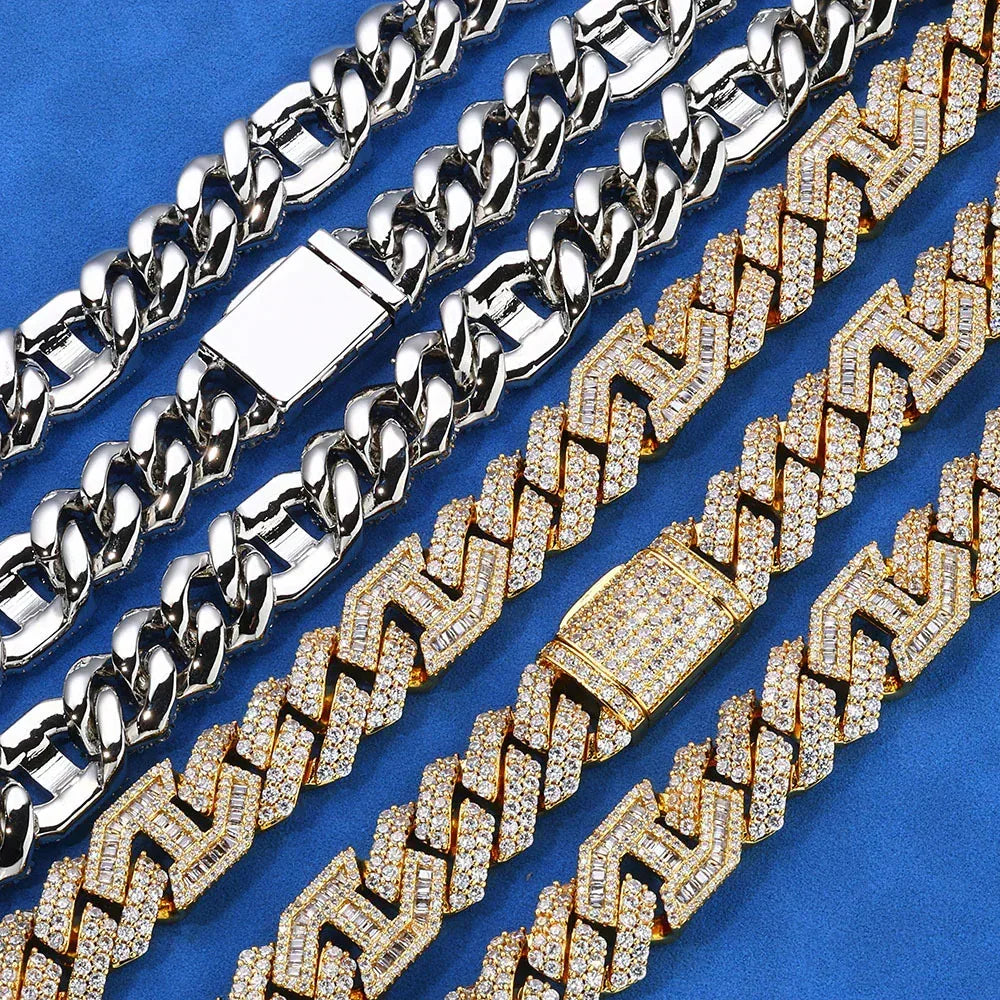 Pig Nose Moissanite Cuban Link Chain – Custom S925 Sterling Silver Iced-Out Hip Hop Men’s Trendy Streetwear Necklace - CaratixJewelry