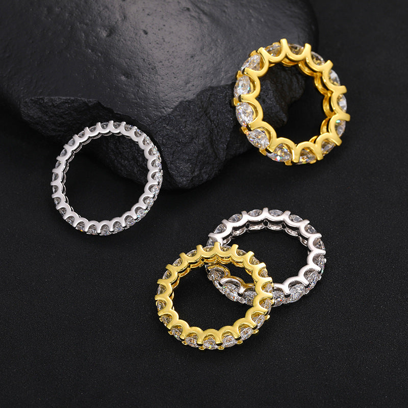 Oval Moissanite Ring S925 Silver Iced Out Hip Hop | Caratix