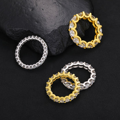 Oval Moissanite Ring S925 Silver Iced Out Hip Hop | Caratix
