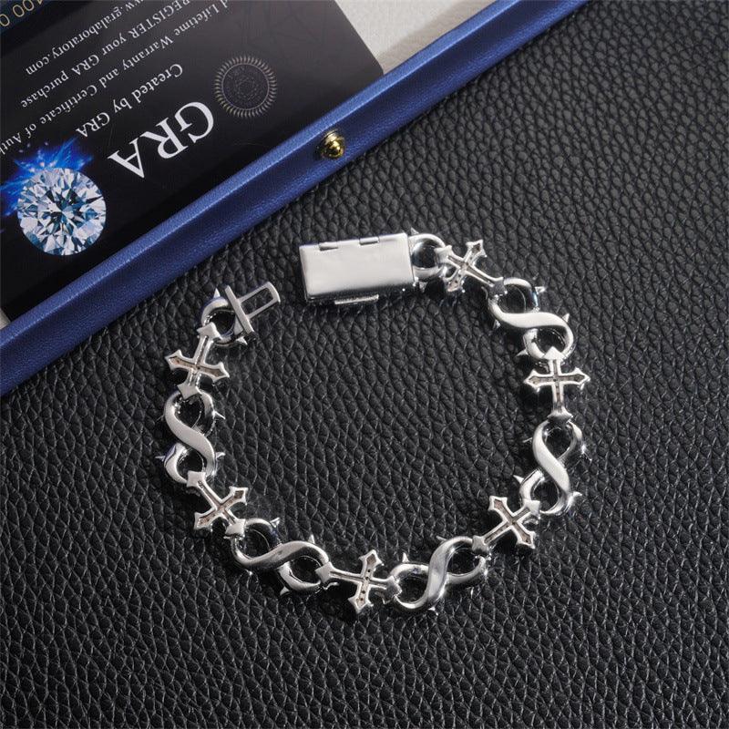 13mm D-Color Moissanite Cross Cuban Link | S925 Silver Jewelry - CaratixJewelry