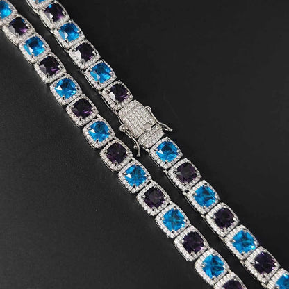 10mm Iced Out Candy Chain Necklace Colorful Rapper Iced Out Chain Style | Caratix Jewelry - CaratixJewelry