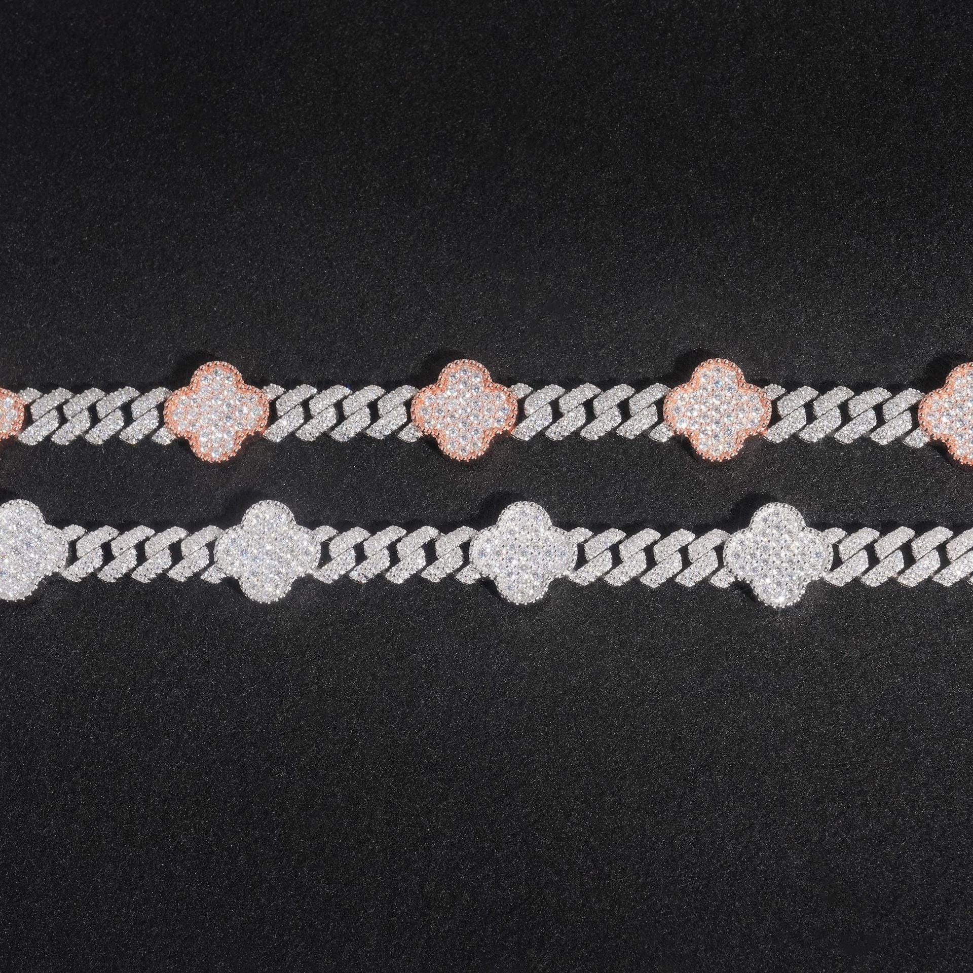 8mm Moissanite Charm Cuban Link Bracelet | S925 Silver Hip Hop Jewelry - CaratixJewelry