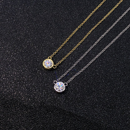 S925 Sterling Silver Bubble Moissanite Necklace | Floating Circle Pendant | Caratix