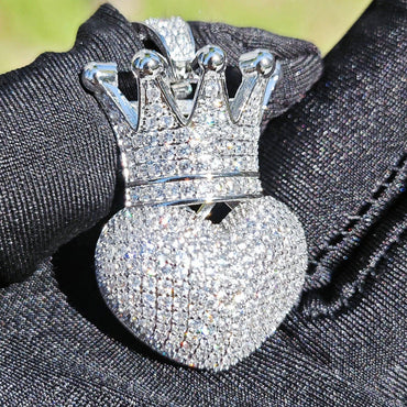 Romantic Heart Pendant Necklace | CZ Iced Out Hip Hop Unisex Trend Jewelry - CaratixJewelry