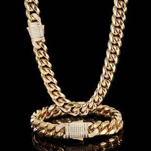Rounded Tight Cuban Chain Necklace Stainless Steel for Men | Caratix Jewelry - CaratixJewelry