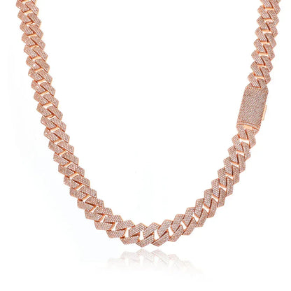15mm -Cut Moissanite Cuban Link Chain – S925 Sterling Silver Iced-Out Hip Hop Men’s Luxury Streetwear Necklace - CaratixJewelry