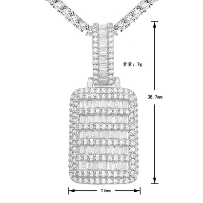 Men's Iced Out Square Tablet Pendant | Full Pave Zirconia Hip Hop Charm | Caratix