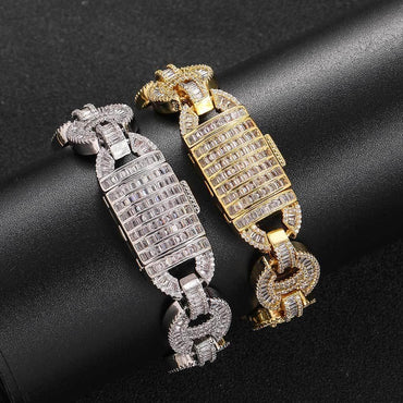 16mm Pig Nose Cuban Bracelet Zircon Hip Hop Jewelry for Men | Caratix Jewelry - CaratixJewelry