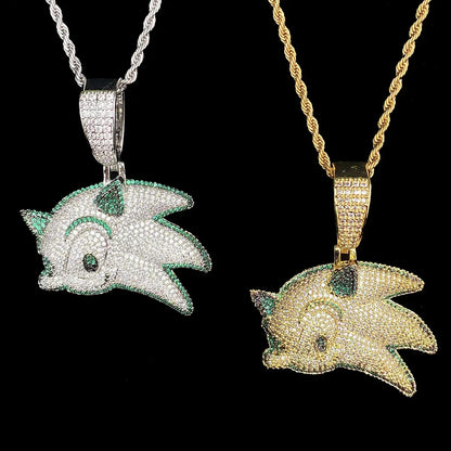 Iced Out Cartoon Genie Pendant | Men's Micro Pave Character Necklace - CaratixJewelry
