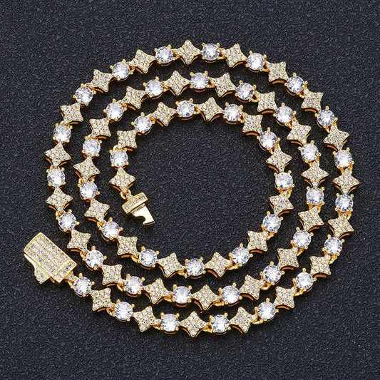 6mm Star Zircon Tennis Chain Hip Hop Necklace for Men | Caratix Jewelry - CaratixJewelry