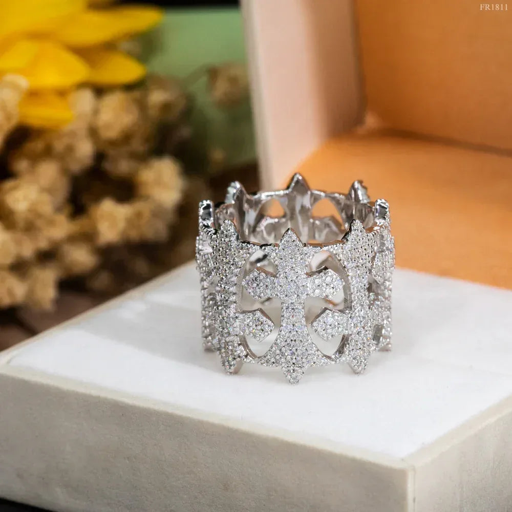 D-Color Moissanite Hip Hop Ring | S925 Silver Unisex Iced Out Fashion Jewelry - CaratixJewelry