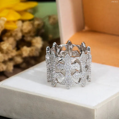 D-Color Moissanite Hip Hop Ring | S925 Silver Unisex Iced Out Fashion Jewelry - CaratixJewelry