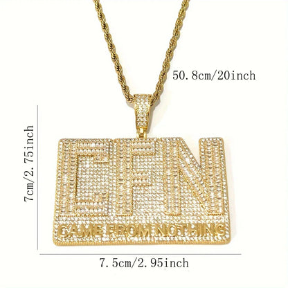 Men's "Come From Nothing" Necklace | Premium Copper CZ Motivation Jewelry - CaratixJewelry
