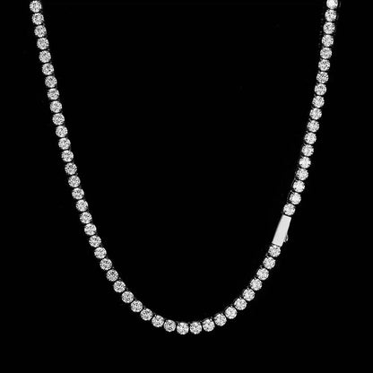Custom Moissanite Stainless Steel Tennis Chain | Durable Men's & Women's Bling Jewelry | Caratix - CaratixJewelry