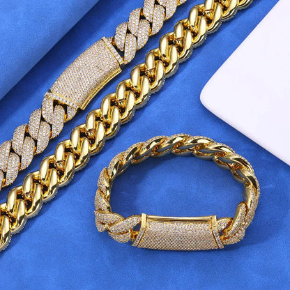18mm Triple Row Bubble Iced Out Cuban Bracelet Hip Hop Jewelry | Caratix Jewelry - CaratixJewelry