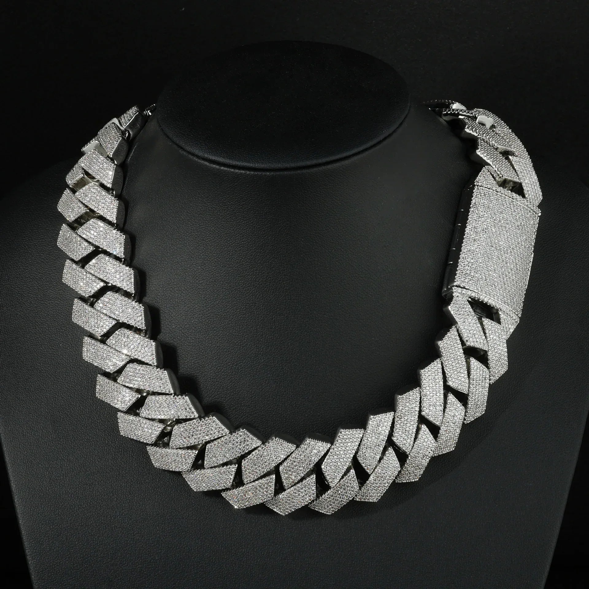 Custom Six-Row Iced Out Cuban Chain | Heavyweight Flip-Clasp - CaratixJewelry