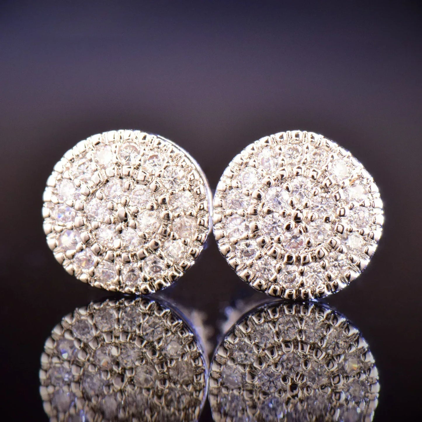 Small Round Iced Out Stud Earrings with Zircon | Creative & Trendy Hip Hop Jewelry | Caratix Jewelry - CaratixJewelry