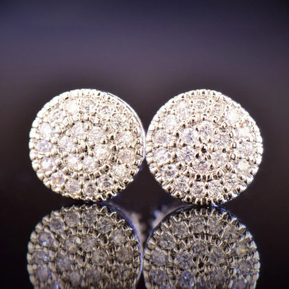 Small Round Iced Out Stud Earrings with Zircon | Creative & Trendy Hip Hop Jewelry | Caratix Jewelry - CaratixJewelry