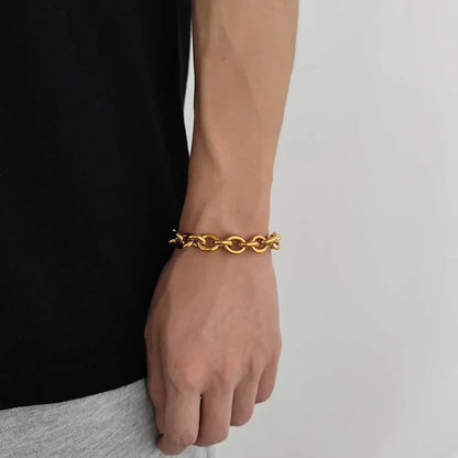 12mm Stainless Steel Cross and O-Link Bracelet - CaratixJewelry