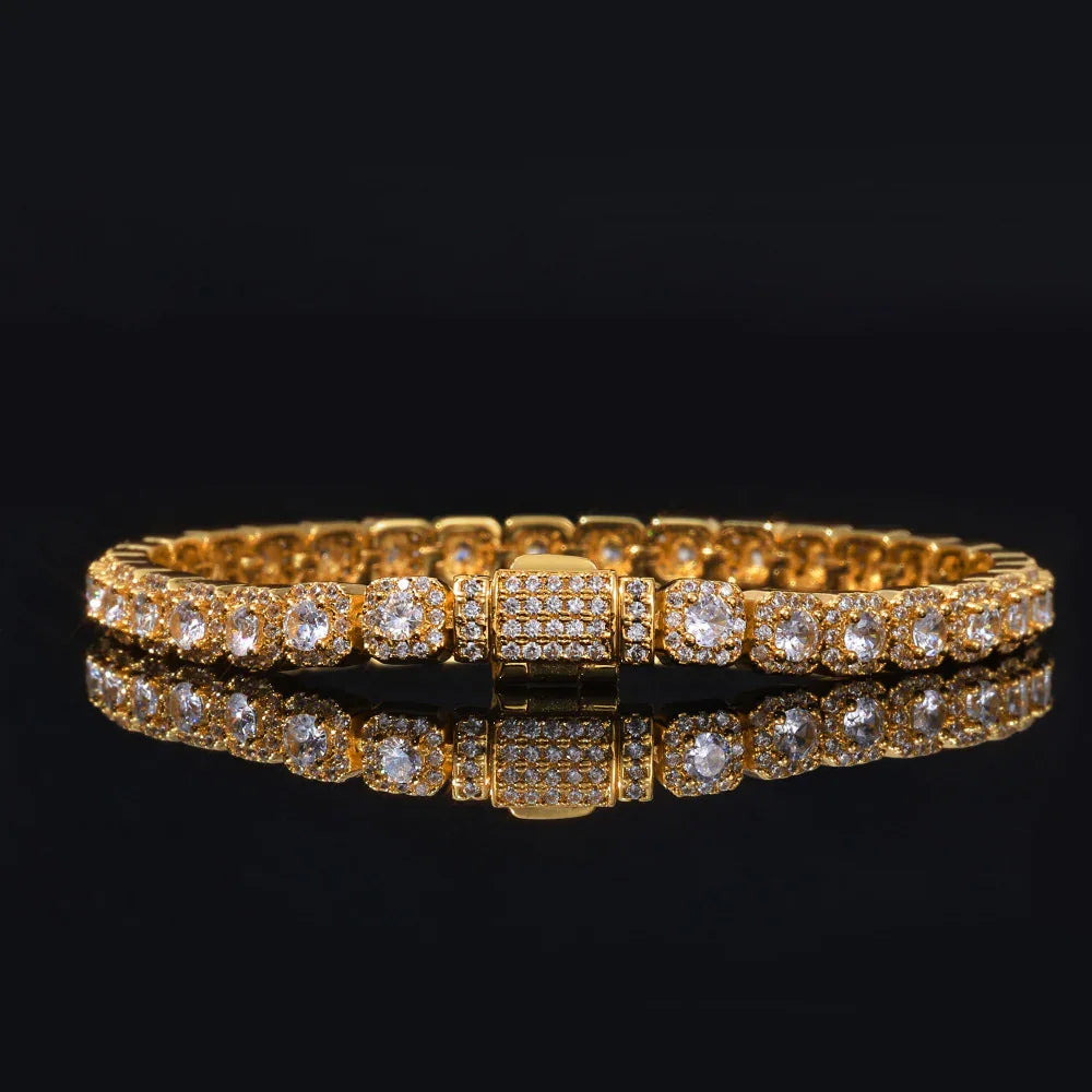 Custom 5mm S925 Silver Baguette Bracelet | Pro Flip-Clasp Bling Jewelry | Caratix - CaratixJewelry