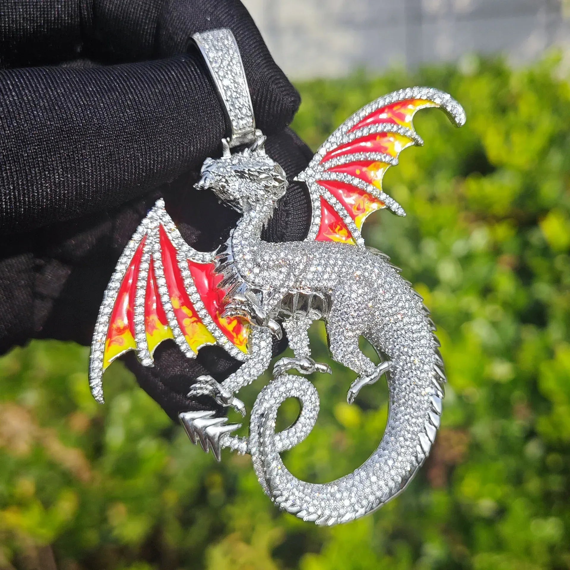 Iced Out Black Dragon Pendant Necklace – Hip Hop CZ Bold Designer Streetwear Jewelry - CaratixJewelry